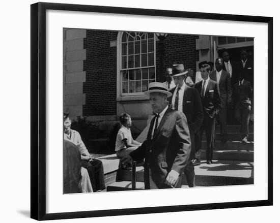 Arlington School Board Members Leaving a Federal Court Re: School Integration-Ed Clark-Framed Photographic Print