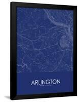 Arlington, United States of America Blue Map-null-Framed Poster