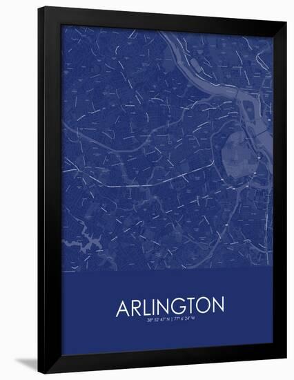 Arlington, United States of America Blue Map-null-Framed Poster