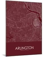 Arlington, United States of America Red Map-null-Mounted Poster