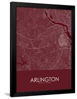 Arlington, United States of America Red Map-null-Framed Poster