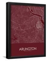 Arlington, United States of America Red Map-null-Framed Poster