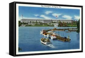 Arlington, Virginia, Panoramic View of the Pentagon from the Water-Lantern Press-Framed Stretched Canvas