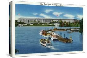 Arlington, Virginia, Panoramic View of the Pentagon from the Water-Lantern Press-Stretched Canvas