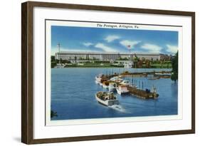 Arlington, Virginia, Panoramic View of the Pentagon from the Water-Lantern Press-Framed Art Print