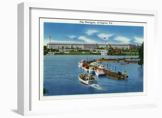 Arlington, Virginia, Panoramic View of the Pentagon from the Water-Lantern Press-Framed Art Print