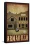 Armadillo Retro Travel Poster-null-Framed Stretched Canvas