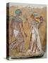 Armana Style Relief of a Royal Couple-null-Stretched Canvas