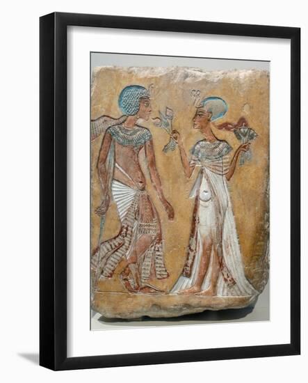 Armana Style Relief of a Royal Couple-null-Framed Photographic Print