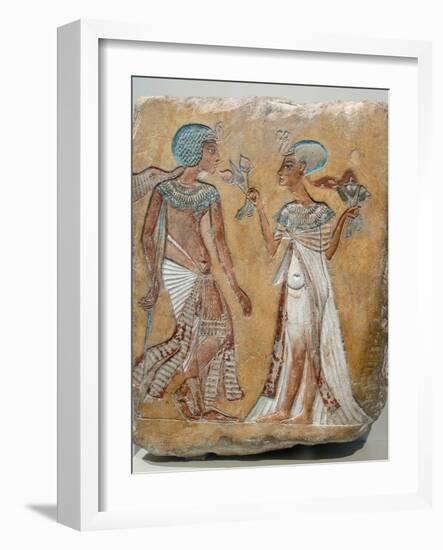 Armana Style Relief of a Royal Couple-null-Framed Photographic Print