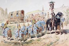 Noblewoman in Horse Drawn Coach Escorted by Trumpet Players in the 13th Century, 1886-Armand Jean Heins-Giclee Print