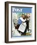 "Armchair General" Saturday Evening Post Cover, April 29,1944-Norman Rockwell-Framed Giclee Print
