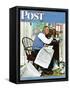 "Armchair General" Saturday Evening Post Cover, April 29,1944-Norman Rockwell-Framed Stretched Canvas