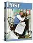 "Armchair General" Saturday Evening Post Cover, April 29,1944-Norman Rockwell-Stretched Canvas