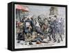 Armed Criminals Fighting with the Police, Place De La Bastille, Paris, 1904-null-Framed Stretched Canvas