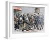 Armed Criminals Fighting with the Police, Place De La Bastille, Paris, 1904-null-Framed Giclee Print