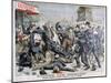 Armed Criminals Fighting with the Police, Place De La Bastille, Paris, 1904-null-Mounted Giclee Print