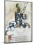 Armed Knight, Miniature from the Genoese Civic Annals, by Caffaro-null-Mounted Giclee Print