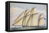 Armed Lugger Close Hauled With All Sail Set, 1825-John Rogers-Framed Stretched Canvas