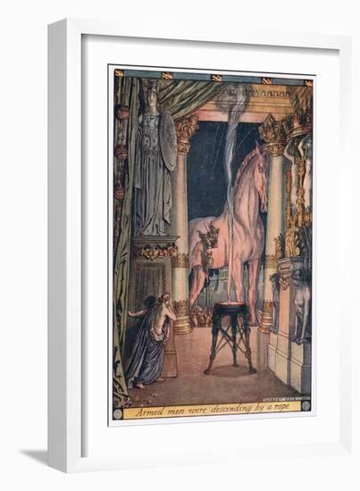 Armed Men Were Descending by a Rope-Herbert Cole-Framed Giclee Print