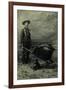 Armed Miner, Wheelbarrow & His Dog-null-Framed Art Print