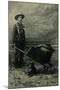 Armed Miner, Wheelbarrow & His Dog-null-Mounted Art Print