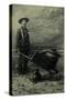 Armed Miner, Wheelbarrow & His Dog-null-Stretched Canvas