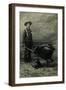 Armed Miner, Wheelbarrow & His Dog-null-Framed Art Print