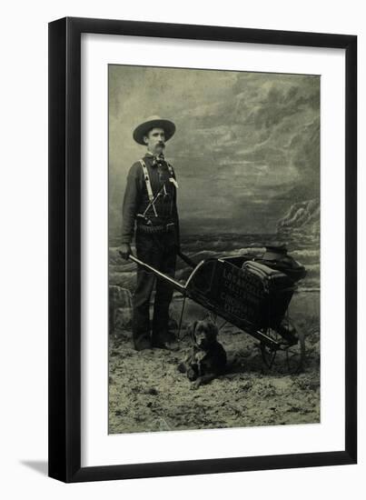 Armed Miner, Wheelbarrow & His Dog-null-Framed Art Print