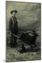 Armed Miner, Wheelbarrow & His Dog-null-Mounted Art Print