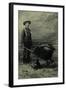 Armed Miner, Wheelbarrow & His Dog-null-Framed Art Print