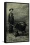 Armed Miner, Wheelbarrow & His Dog-null-Framed Stretched Canvas