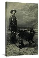 Armed Miner, Wheelbarrow & His Dog-null-Stretched Canvas