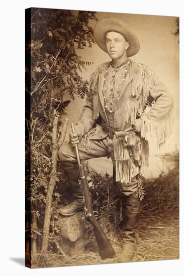 Armed Scout From Colorado Holding A Model 1873 Springfield Trapdoor Rifle-J.R. Riddle-Stretched Canvas