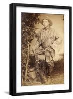 Armed Scout From Colorado Holding A Model 1873 Springfield Trapdoor Rifle-J.R. Riddle-Framed Art Print