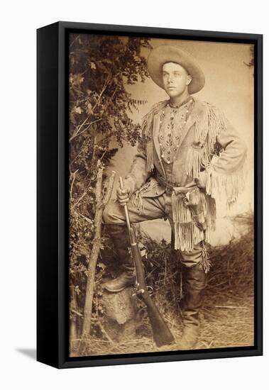 Armed Scout From Colorado Holding A Model 1873 Springfield Trapdoor Rifle-J.R. Riddle-Framed Stretched Canvas