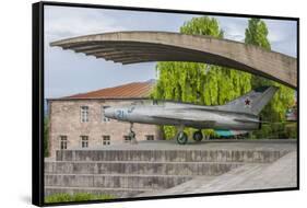 Armenia, Debed Canyon, Sanahin. MIG-21 jet fighter Monument-Walter Bibikow-Framed Stretched Canvas