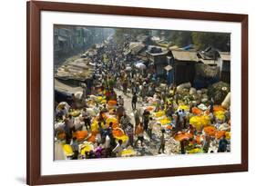 Armenia Ghat Flower Market, Kolkata (Calcutta), West Bengal, India, Asia-Tony Waltham-Framed Photographic Print