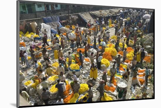 Armenia Ghat Flower Market, Kolkata (Calcutta), West Bengal, India, Asia-Tony Waltham-Mounted Photographic Print