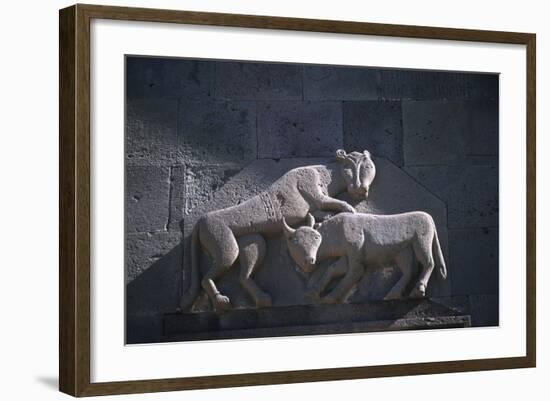 Armenia, Kotayk, Geghard, Animal Sculpture at Geghard Monastery-null-Framed Giclee Print