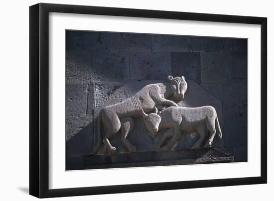 Armenia, Kotayk, Geghard, Animal Sculpture at Geghard Monastery-null-Framed Giclee Print