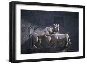 Armenia, Kotayk, Geghard, Animal Sculpture at Geghard Monastery-null-Framed Giclee Print