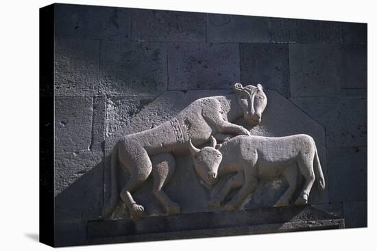 Armenia, Kotayk, Geghard, Animal Sculpture at Geghard Monastery-null-Stretched Canvas