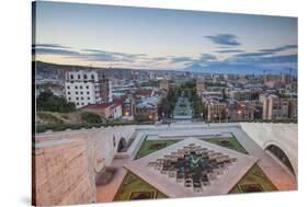 Armenia, Yerevan, View of Yerevan and Mount Ararat from Cascade-Jane Sweeney-Stretched Canvas