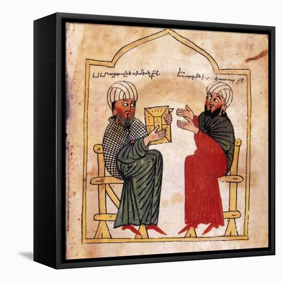 Armenian Gospels: Portrait of the Patron of the Manuscript and His Son-null-Framed Stretched Canvas