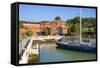 Armenian Monastery, San Lazzaro Degli Armeni, and Armenian Sail Boat, Venice, Veneto, Italy-Guy Thouvenin-Framed Stretched Canvas