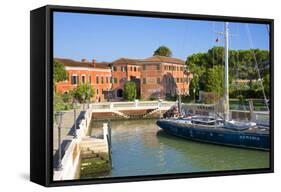 Armenian Monastery, San Lazzaro Degli Armeni, and Armenian Sail Boat, Venice, Veneto, Italy-Guy Thouvenin-Framed Stretched Canvas