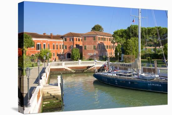 Armenian Monastery, San Lazzaro Degli Armeni, and Armenian Sail Boat, Venice, Veneto, Italy-Guy Thouvenin-Stretched Canvas