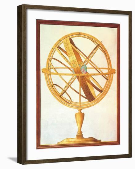 Armillary sphere, 1612-1615. Royal Library, Turin, Italy-null-Framed Art Print