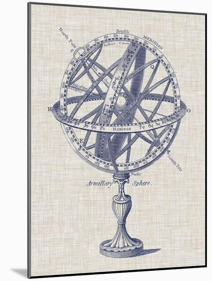 Armillary Sphere on Linen I-Vision Studio-Mounted Art Print